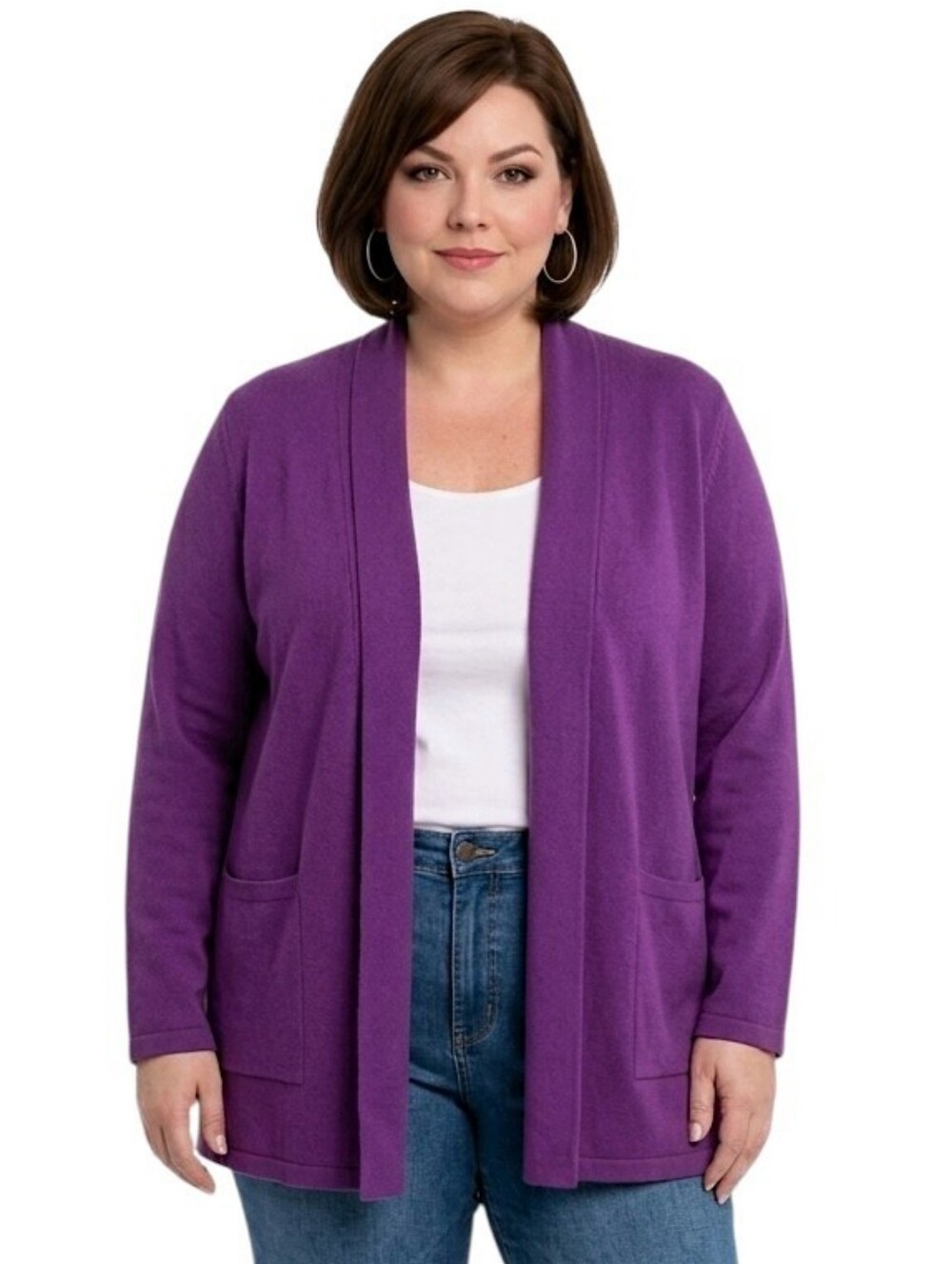 Talbots Vibrant Purple Open Women's Cardigan Size 1X